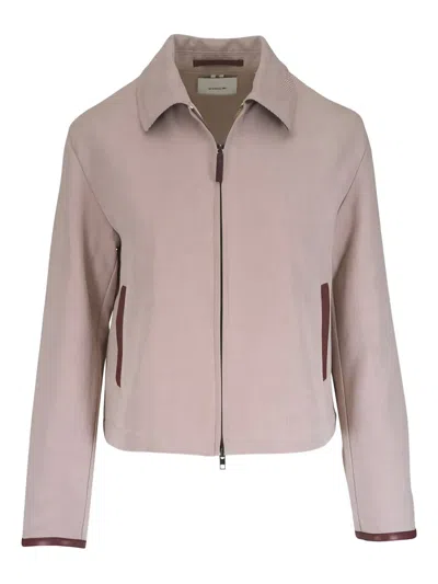 Vince Point-collar Jacket In Pink