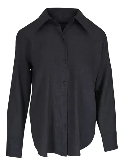 Vince Point-collar Shirt In Black