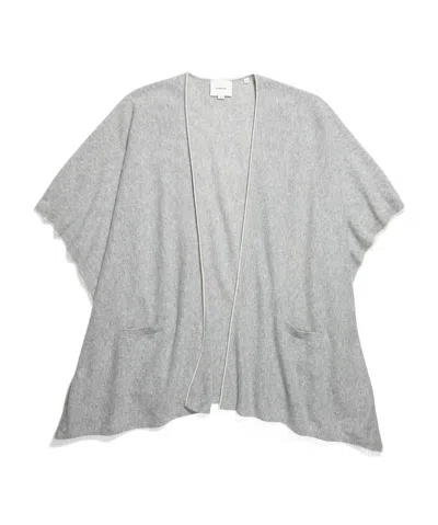 Vince Pointed Plain Knitted Cashmere Cloak In Gray