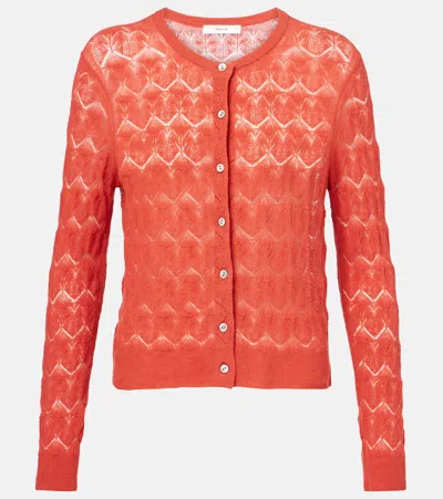 Vince Pointelle Cotton Cardigan