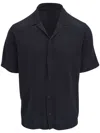 Vince Patchwork Pointelle Short Sleeve Cardigan In Blue