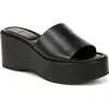 Vince Polina Leather Slide Platform Sandals In Black