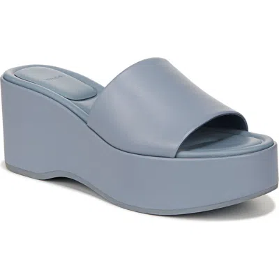 Vince Women's Polina 80mm Platform Leather Wedge Sandals In Glacialblue