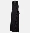 Vince Polka Dot Faux Wrap Dress In Black