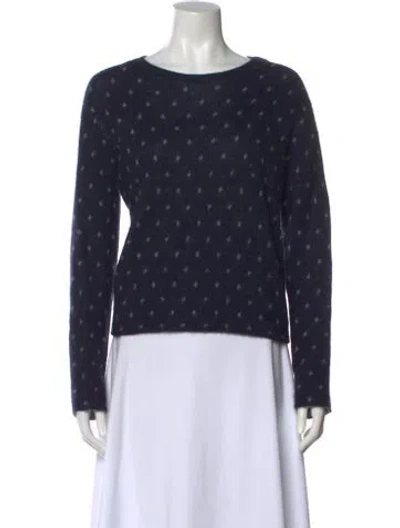 Pre-owned Vince Polka Dot Print Bateau Neckline Sweater In Purple