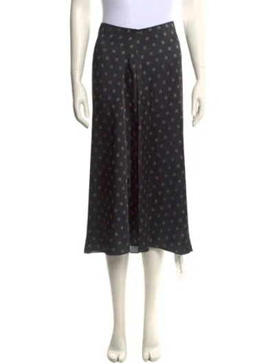 Pre-owned Vince Polka Dot Print Midi Length Skirt In Black