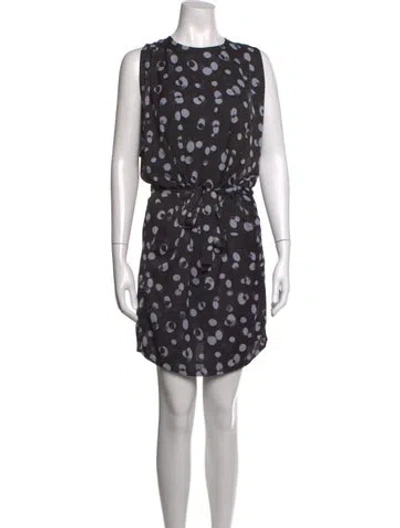 Pre-owned Vince Polka Dot Print Mini Dress In Black