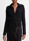 Vince Lapel Button Cardigan In Black