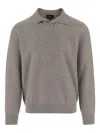 Vince Polo-collar Cashmere Sweater In Gray