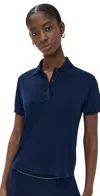 Vince Short Sleeve Polo Shirt In Navy