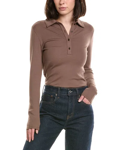 Vince Polo Shirt In Brown