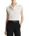 Vince Sleeveless Polo Shirt In White