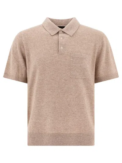 VINCE VINCE LINEN, WOOL AND CHASHMERE POLO SHIRT