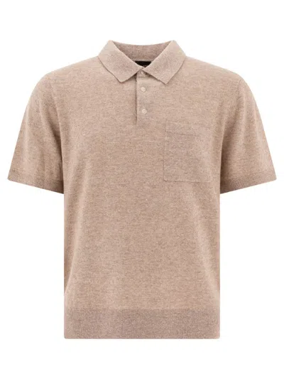 VINCE VINCE LINEN, WOOL AND CHASHMERE POLO SHIRT