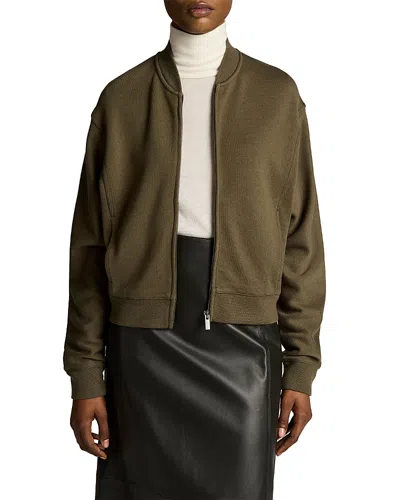 Vince Ponte Knit Bomber Jacket In Green