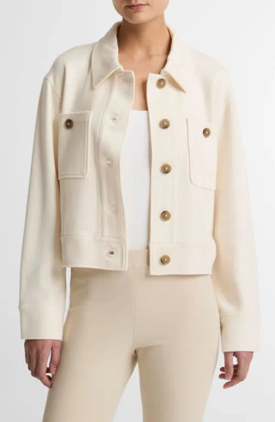 Vince Ponte Knit Jacket In Neutral