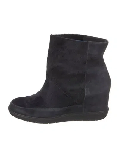 Pre-owned Vince Ponyhair Boots In Blue