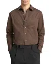 Vince Cotton Poplin Button-up Shirt In Brown