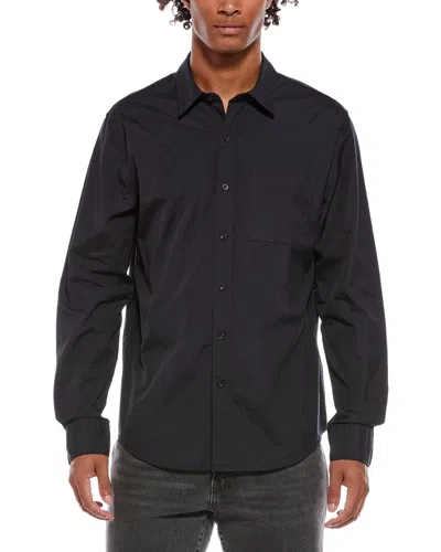 Vince Poplin Classic Shirt In Black