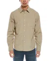 Vince Poplin Long Sleeve Classic Fit Button-up Shirt In Green