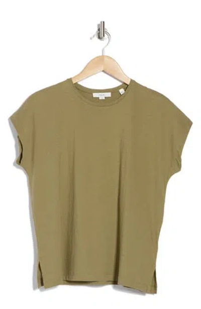 Vince Popover Cap Sleeve T-shirt In Green
