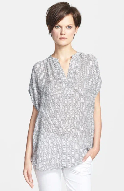 Vince 'popover' Print Blouse In Coastal Combo