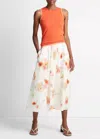 Vince Poppy Blur Gathered Skirt In Cream Dusk In Multi