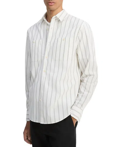 Vince Port Stripe Shirt In Gray
