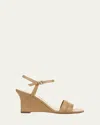Vince Prema Ankle Strap Wedge Sandal In Light Sable Beige Leather