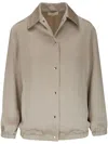 Vince Press-stud Bomber Jacket In Brown