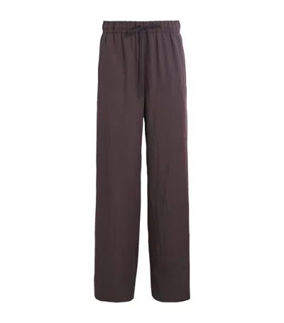 Vince Press-stud-slit Trousers In Brown