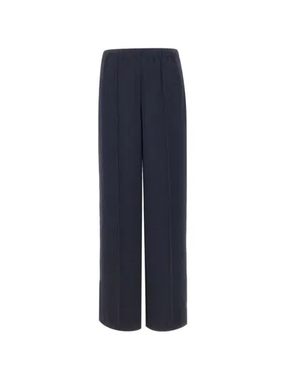 Vince Pressed-crease Wide-leg Trousers In Blue