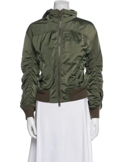 Pre-owned Vince Printed Bomber Jacket In Green