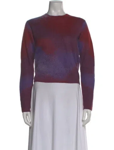 Pre-owned Vince Printed Crew Neck Sweater In Purple