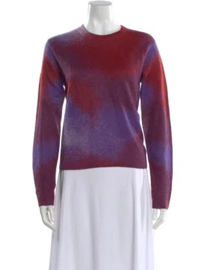 Pre-owned Vince Printed Crew Neck Sweater In Purple