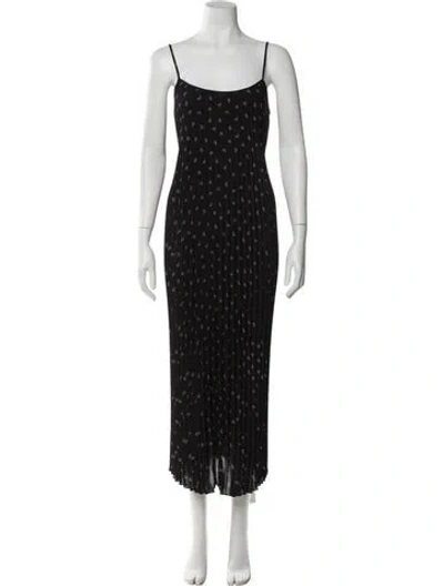 Pre-owned Vince Printed Long Dress In Black