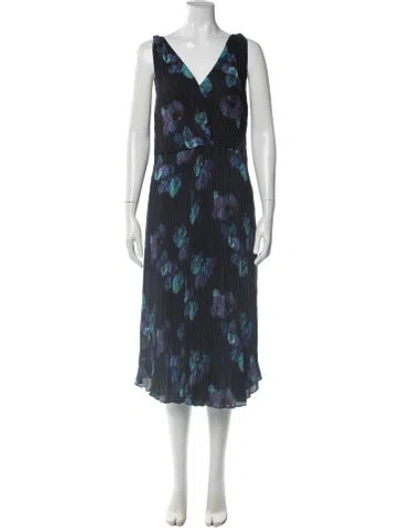 Pre-owned Vince Printed Midi Length Dress In Black