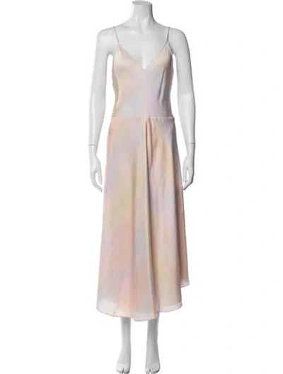 Pre-owned Vince Printed Midi Length Dress In Pink