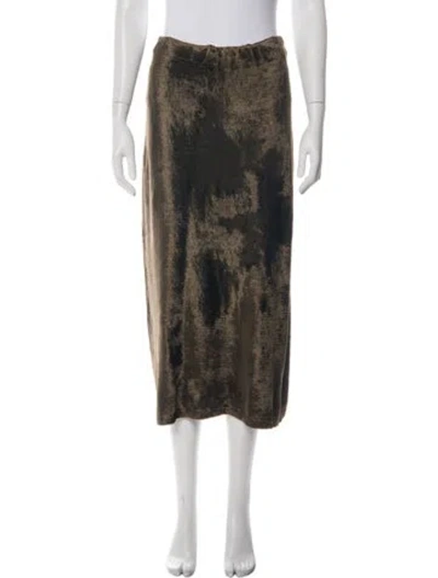 Pre-owned Vince Printed Midi Length Skirt In Green