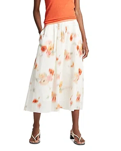 Vince Printed Midi Skirt In Cream Dusk