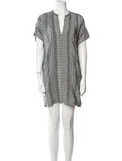 Pre-owned Vince Printed Mini Dress In Blue