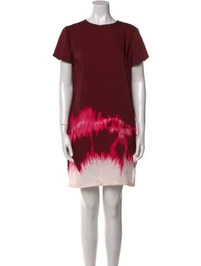 Pre-owned Vince Printed Mini Dress In Red