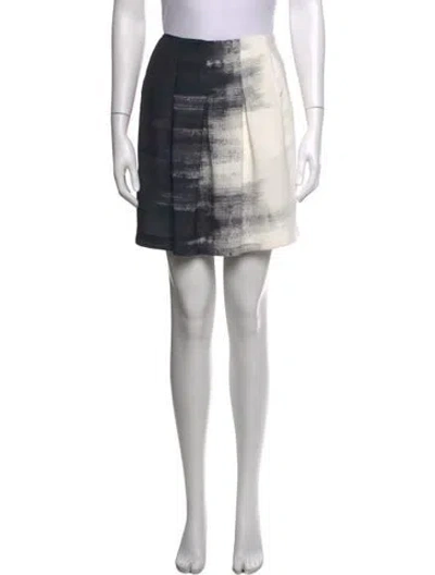 Pre-owned Vince Printed Mini Skirt In Black/white