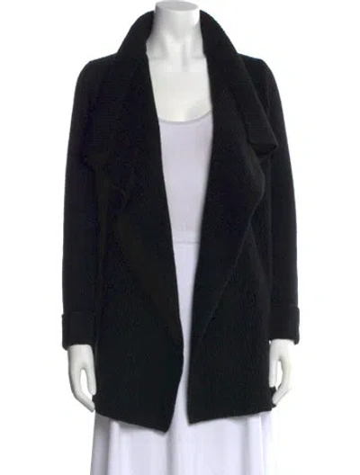 Pre-owned Vince Printed Open Front Sweater In Black