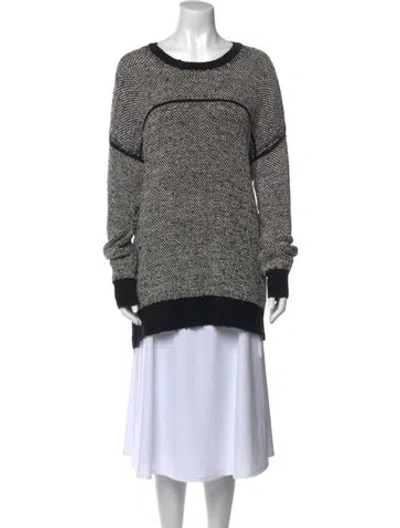 Pre-owned Vince Printed Scoop Neck Sweater In Black