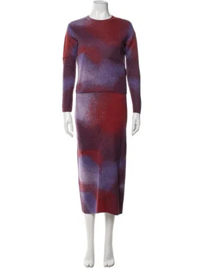 Pre-owned Vince Printed Skirt Set In Purple
