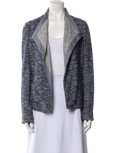 Pre-owned Vince Printed V-neck Sweater In Blue