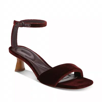 Vince Prue Open Toe Sandal In Pinot Velvet In Red