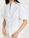 VINCE PUFF SLEEVE BLOUSE IN OPTIC WHITE