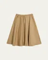 Vince Pull-on Full Skirt In Brown